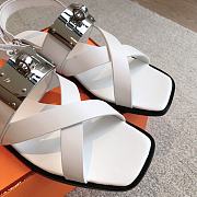 Hermes Ines Sandal White - 2