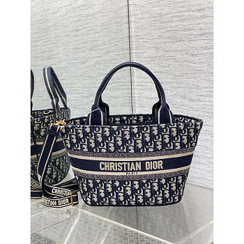 Dior Hat Basket Bag Dark Blue 27 x 20 x 8 cm