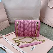 Miu Miu Matelasse Leather Crossbody Pink Flap Bag 19x13x5cm - 3