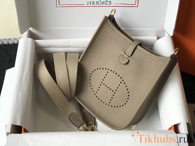 Hermes Mini Evelyne Bag Grey Crossbody 18cm - 1