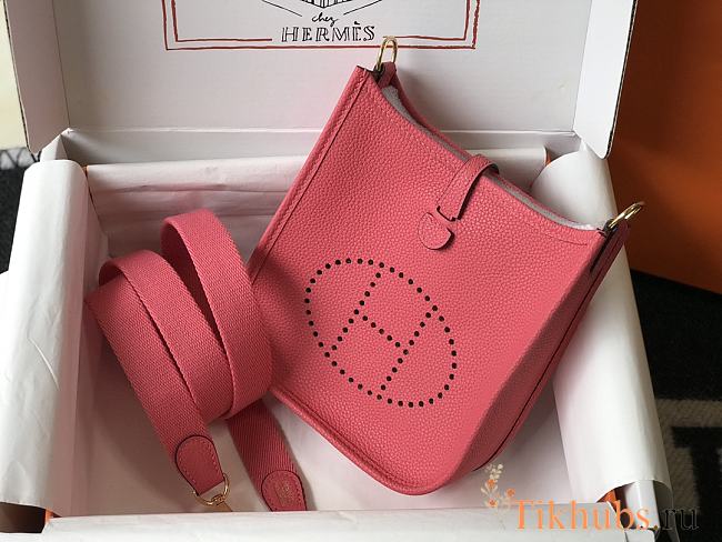 Hermes Mini Evelyne Bag Pink Crossbody 18cm - 1