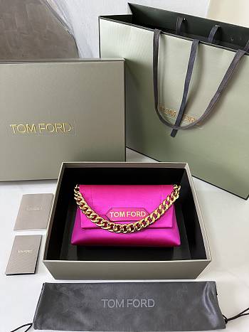 Tom Ford Mini Evening Vibrant Pink Satin Top Handle Bag 20x12x7cm