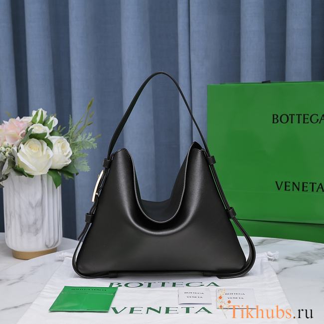 Bottega Veneta Cradle Medium Bag Black 30x23x16cm - 1