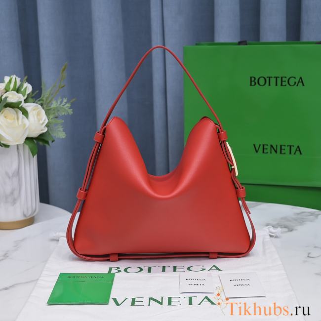 Bottega Veneta Cradle Medium Bag Red 30x23x16cm - 1