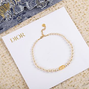 Dior 30 Montaigne Choker Gold-Finish Metal White Resin Pearls