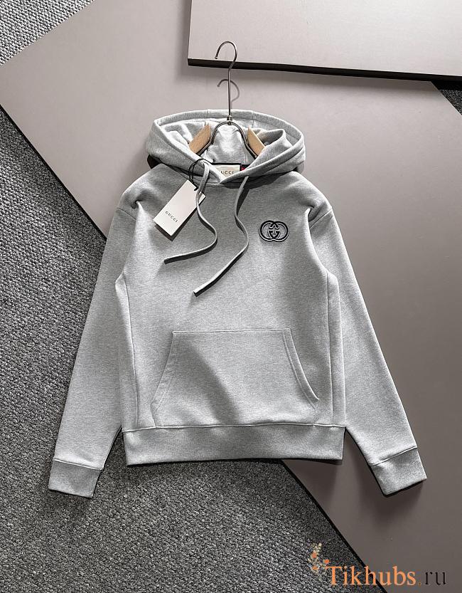 Gucci Cotton Jersey Hooded Sweatshirt Grey - 1