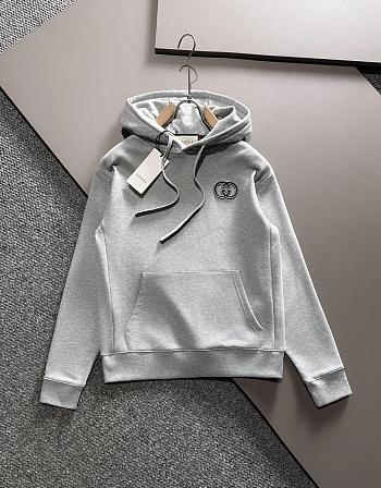 Gucci Cotton Jersey Hooded Sweatshirt Grey