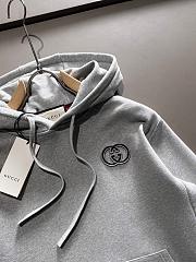 Gucci Cotton Jersey Hooded Sweatshirt Grey - 4