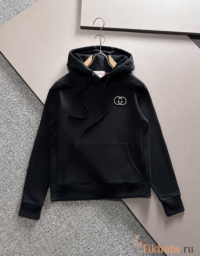 Gucci Cotton Jersey Hooded Sweatshirt Black - 1