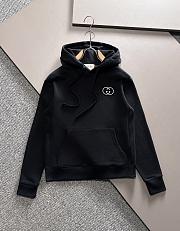 Gucci Cotton Jersey Hooded Sweatshirt Black - 1