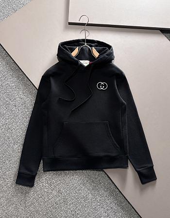 Gucci Cotton Jersey Hooded Sweatshirt Black