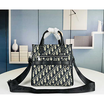 Dior Safari North-south Tote Bag Beige Black 21x23.5x7.5cm