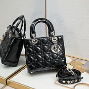 Dior Small Lady Patent Cannage Black 20cm - 1