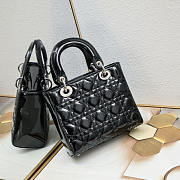 Dior Small Lady Patent Cannage Black 20cm - 4