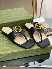 Gucci Black Blondie Leather Sandal - 1