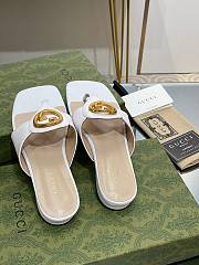 Gucci White Blondie Leather Sandal - 4