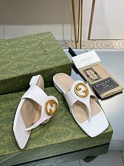 Gucci White Blondie Leather Sandal - 3