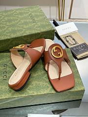 Gucci Brown Blondie Leather Sandal - 4