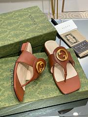 Gucci Brown Blondie Leather Sandal - 2