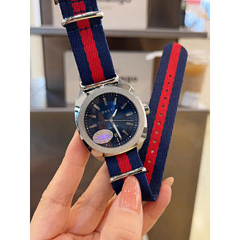 Gucci GG2570 Swiss Blue-Red-Blue Web Nylon Strap Watch 41mm