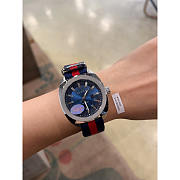 Gucci GG2570 Swiss Blue-Red-Blue Web Nylon Strap Watch 41mm - 4