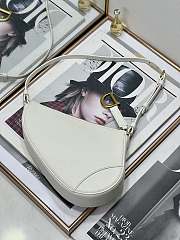 Dior Saddle Shoulder Pouch White Goatskin 20 x 15 x 4 cm - 5