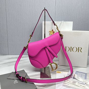 Dior Saddle Bag Neon Pink 25.5x20x6.5cm