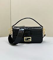 Fendi Baguette Black Crocodile Bag 27x6x16cm - 1