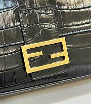 Fendi Baguette Black Crocodile Bag 27x6x16cm - 6