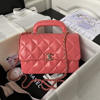 Chanel 24c Medium Flap Shoulder Bag Pink 25cm