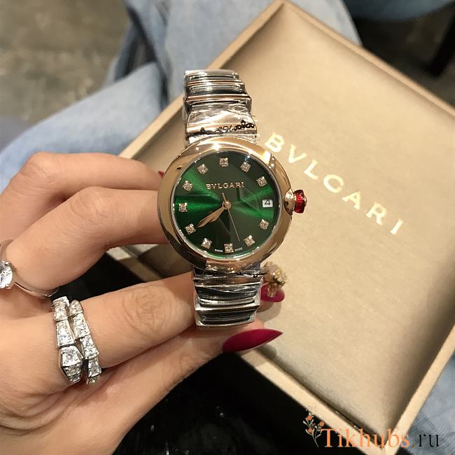 Bvlgari LVCEA Watch Stainless Steel Green 28mm - 1