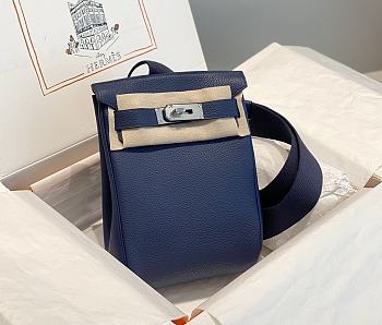 Hermes Hac a Dos PM backpack Navy Blue 18x26x8cm