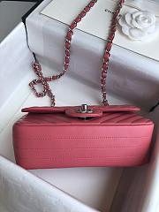 Chanel Flap Bag Chevron Lambskin Pink Silver 20cm - 5