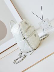 Chanel Backpack Nylon Fabric & Silver Alloy White 22 × 18 × 10 cm - 2