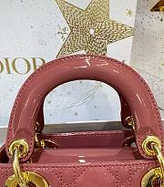 Dior Mini Lady Bag Patent Pink 17cm - 4