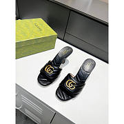 Gucci Women`s Double G Slide Sandal Black 5cm - 1