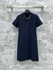 Louis Vuitton LV Chain Fitted Dress Navy Blue  - 1