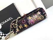 Chanel Small Flap Bag Sequins Gold Black 14×21×8cm - 5