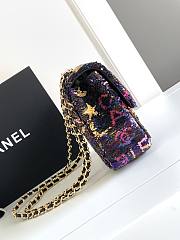 Chanel Small Flap Bag Sequins Gold Black 14×21×8cm - 4