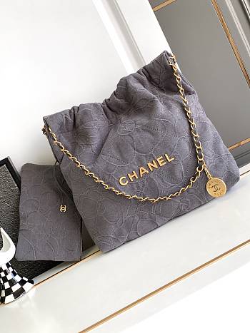 Chanel Handbag 22 Grey 35x37x7cm