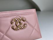Chanel 19 Card Holder Pink 7.5 × 11.2 × 0.5 cm - 2