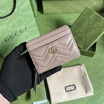 Gucci Marmont Wallet Rose 11.5x8.5x3cm