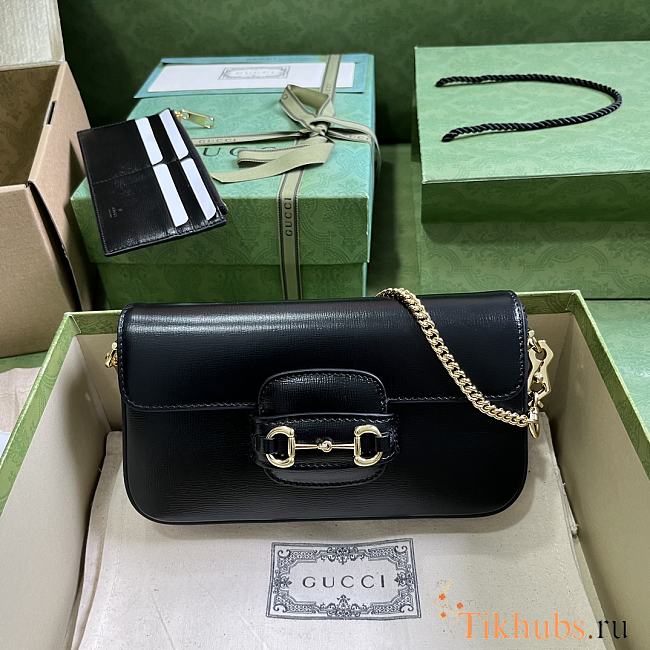 Gucci Horsebit 1955 Mini Bag Black 21.5x12.5x3cm - 1