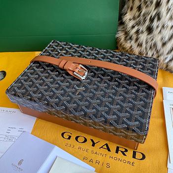 Goyard Brown Leather Watch Box for 8 Watches 26.5x20x7.5cm