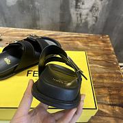 Fendi Feel Black Leather Slides - 5