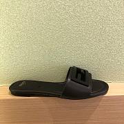 Fendi Baguette Black Leather Slides Black  - 2