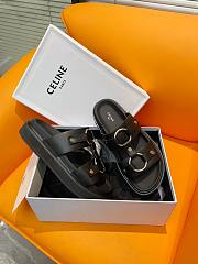 Celine Black Leather Sandals  - 5