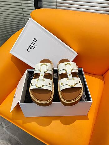 Celine White Leather Sandals