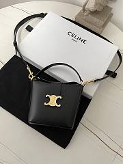 Celine Mini Bucket Triomphe Black 13.5x12.5x5cm - 2