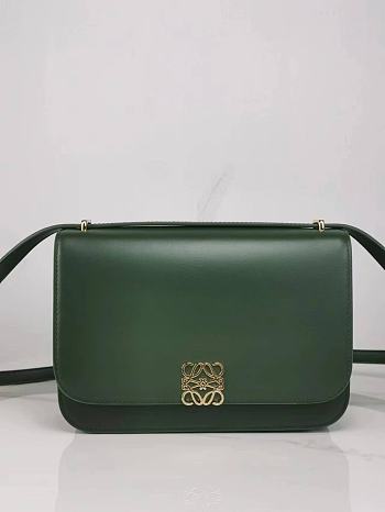 Loewe Goya Bag Silk Calfskin Green 22.5x15.5x6.5cm